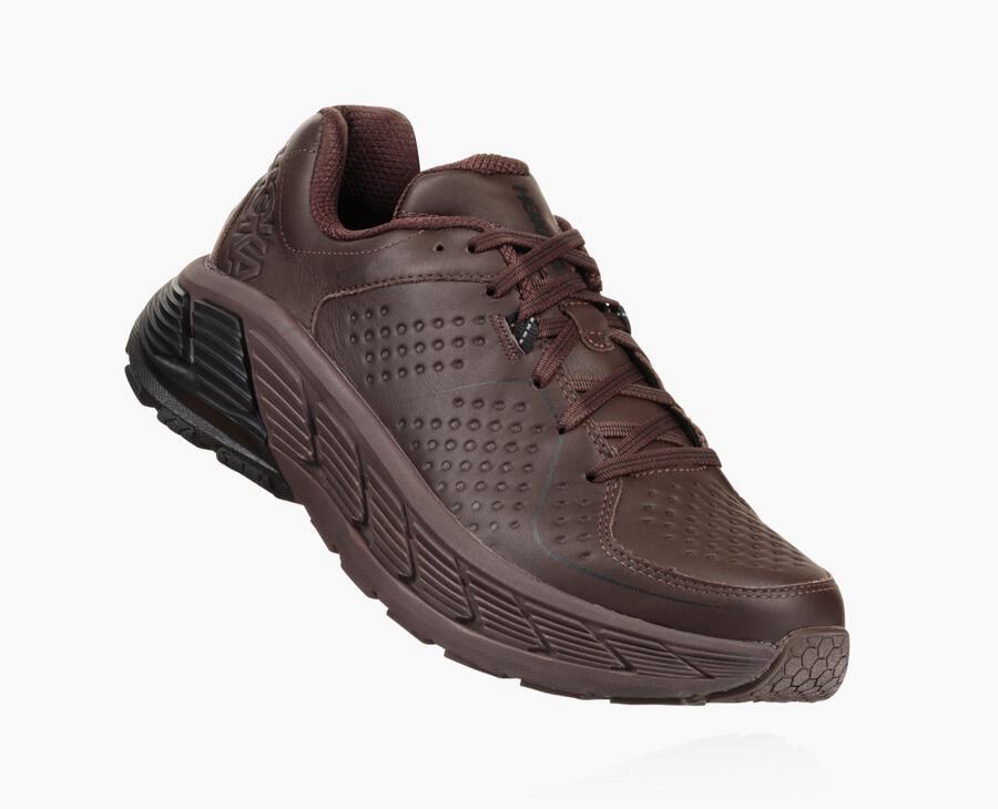 Hoka One One Koşu Ayakkabısı Erkek Kahverengi - Gaviota Deri - CB7139208